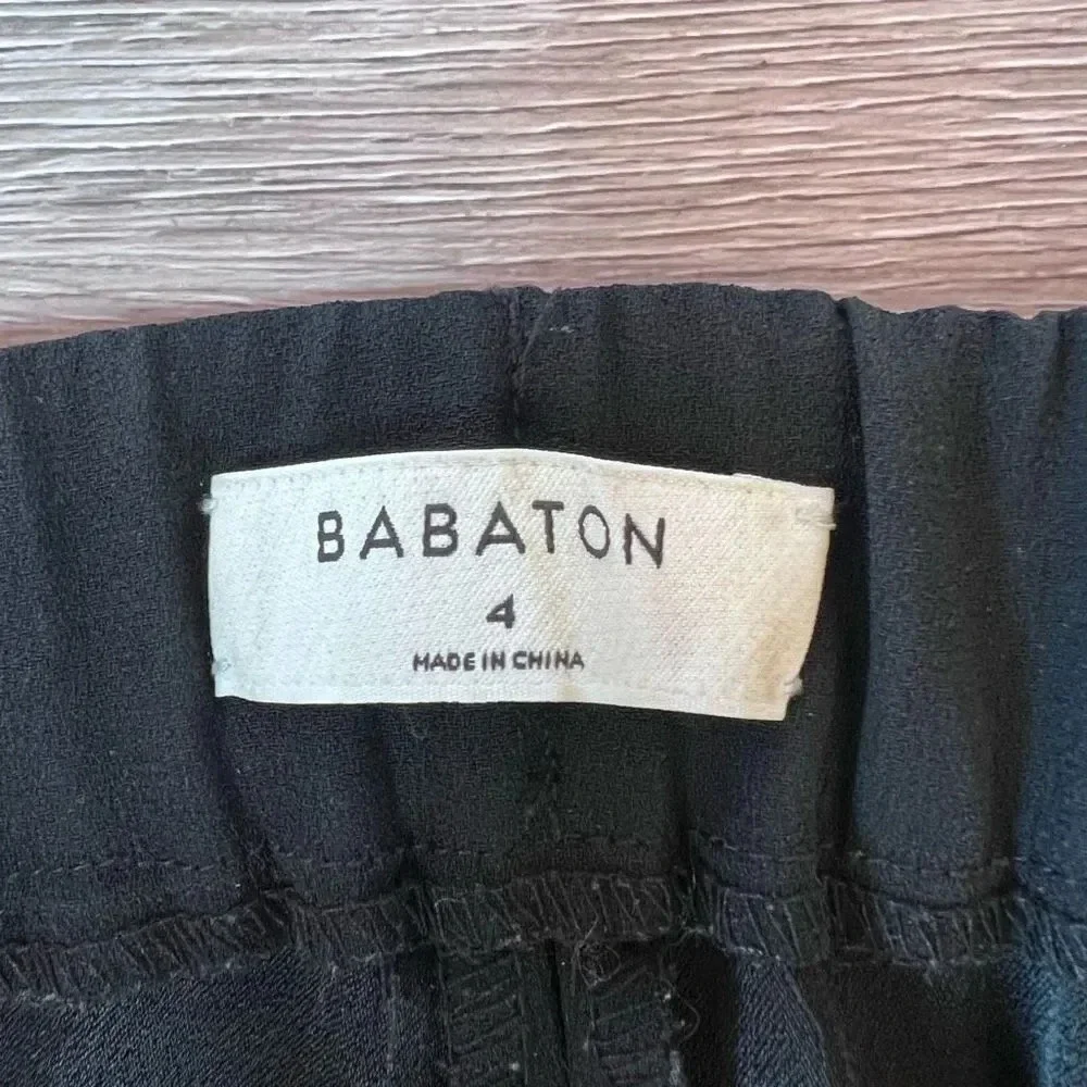 Babaton Women's Black Cropped Mid Rise Pleated Trouser Cohen‎ Pant Size 4 - Picture 2 of 7